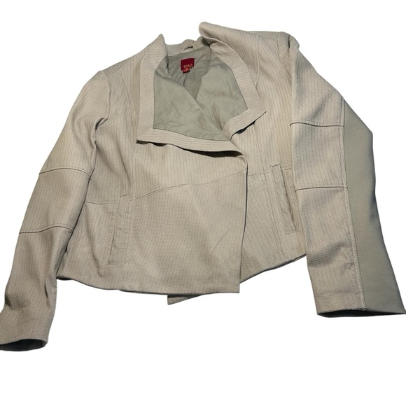 G.I.L.I Got To Love It Gray Leather Cascade Waterfall Blazer Sz 10 - Picture 7 of 13